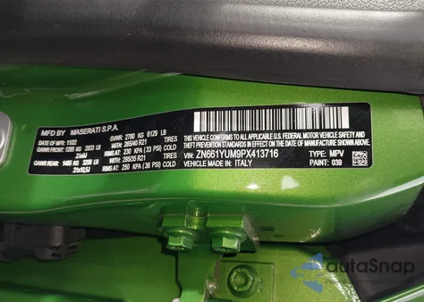 2023 Maserati Levante Modena z USA, uszkodzony, nr VIN ZN661YUM9PX413716